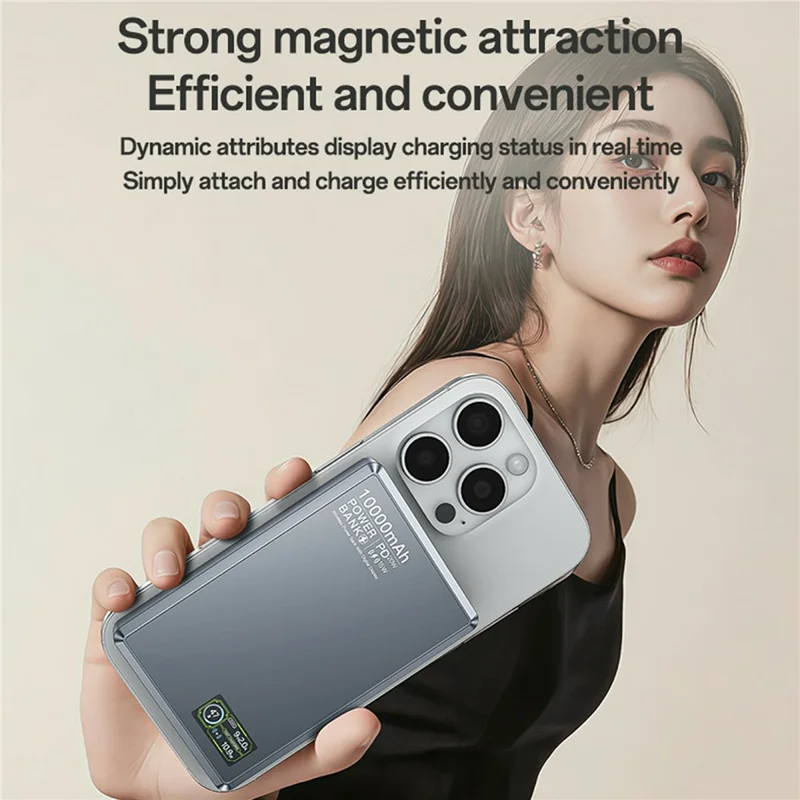 YESIDO YP91 10000mAh 20W PD Fast Charging Power Bank Magnetic Wireless Charger with Dynamic TFT Display