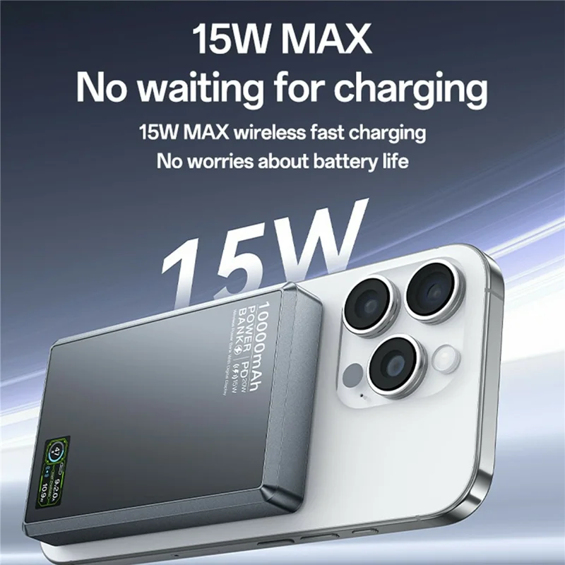 YESIDO YP91 10000mAh 20W PD Fast Charging Power Bank Magnetic Wireless Charger with Dynamic TFT Display