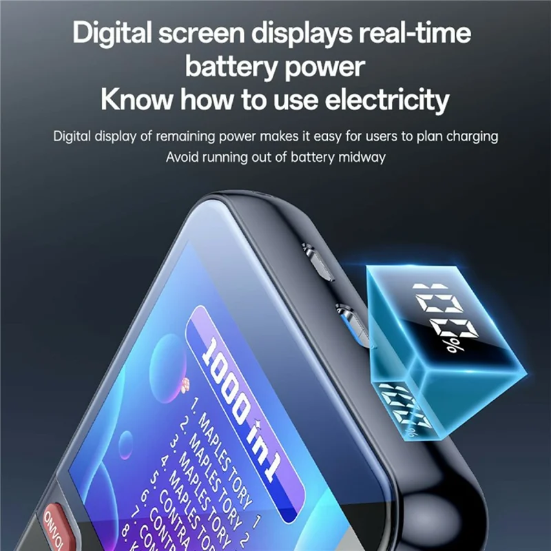 YESIDO YP87 2 in 1 2.8 Inch IPS Screen Game Console 10000mAh Power Bank with Type-C Lanyard