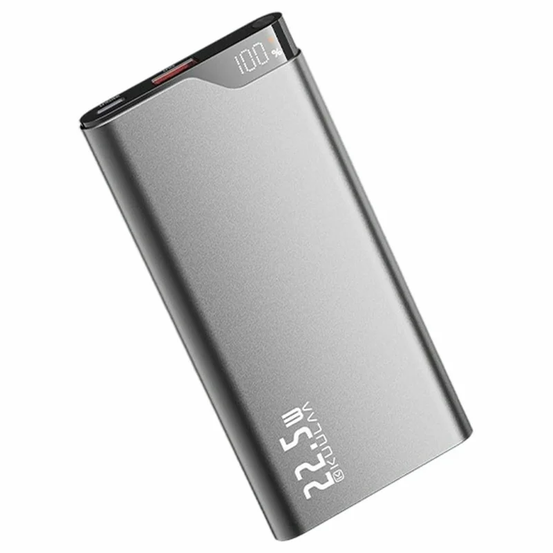 KUULAA KL-YD70 10000 mAh, Banque d'alimentation 22,5 W, Chargeur de téléphone portable rapide, design ultra-fin en métal - Incolore
