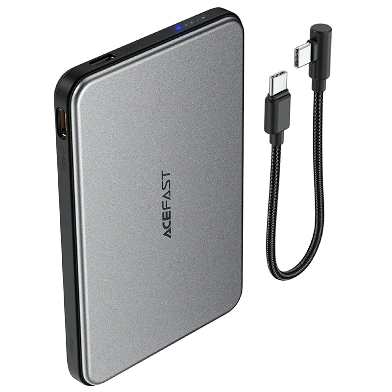 ACEFAST M30-5000 Magnetic Power Bank 5000mAh PD 20W Fast Charging Phone Charger with Cable - Black