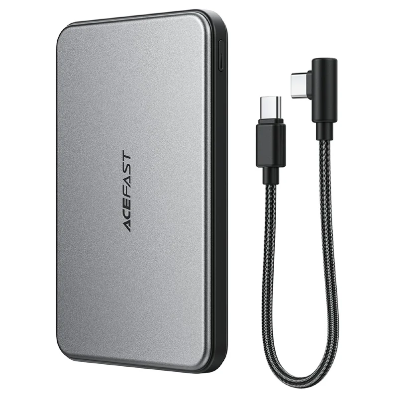 ACEFAST M30-5000 Magnetic Power Bank 5000mAh PD 20W Fast Charging Phone Charger with Cable - Black