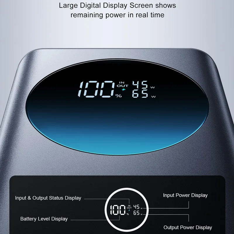 JOYROOM JR-PBF05 Pro 65W Power Bank 30000mAh Digital Display Super Fast Charging Phone Charger - Black