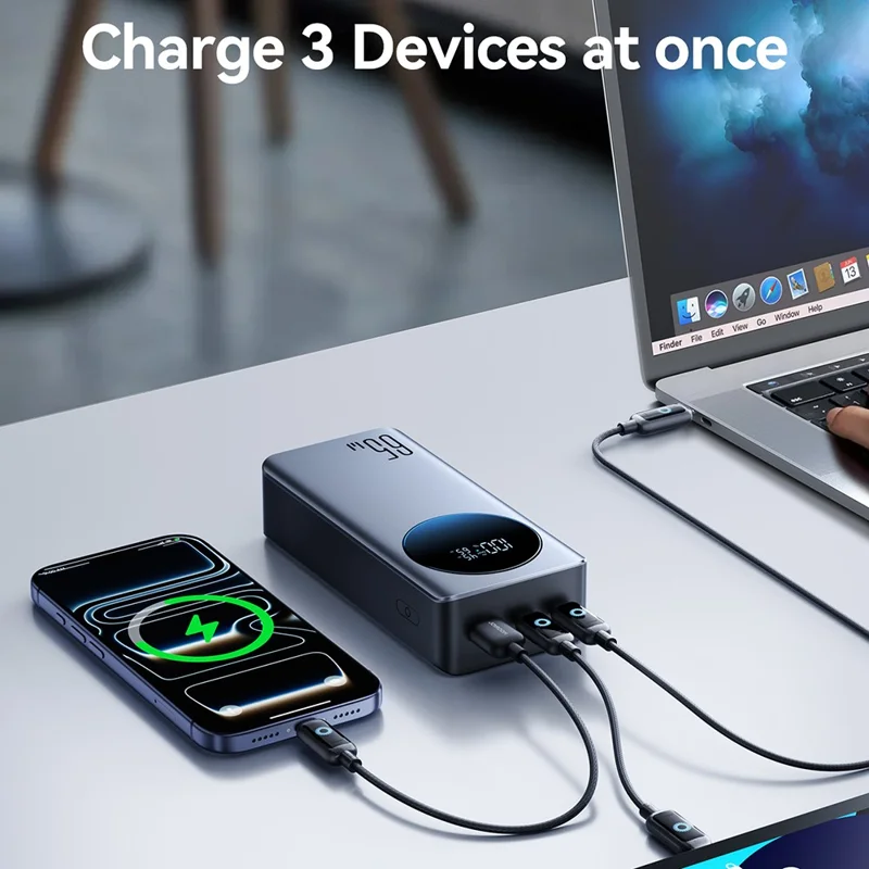 JOYROOM JR-PBF05 Pro 65W Power Bank 30000mAh Digital Display Super Fast Charging Phone Charger - Black