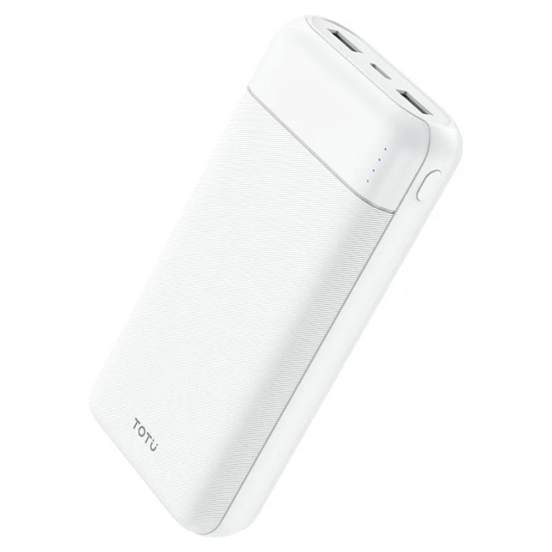 TOTU PPB-1015 20000mAh Cargador Portátil Banco de Energía de Viaje con Paquete de Batería de Doble Salida USB - Blanco