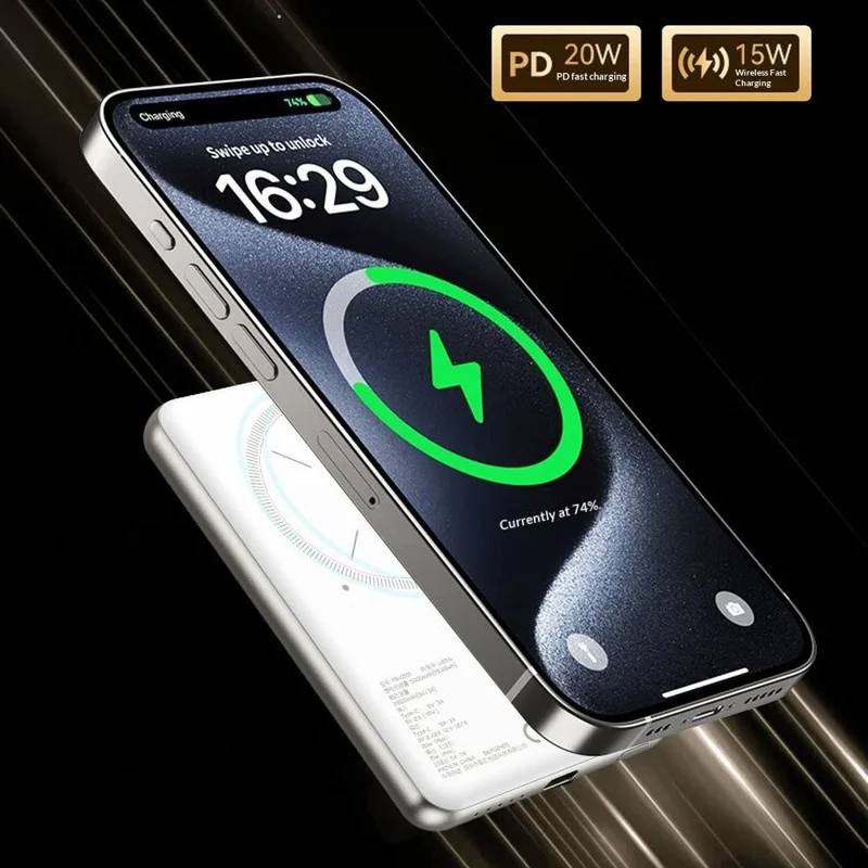 TOTU PB-1008 10000mAh Banco de Energía con Carga Inalámbrica Magnética Rápida - Natural