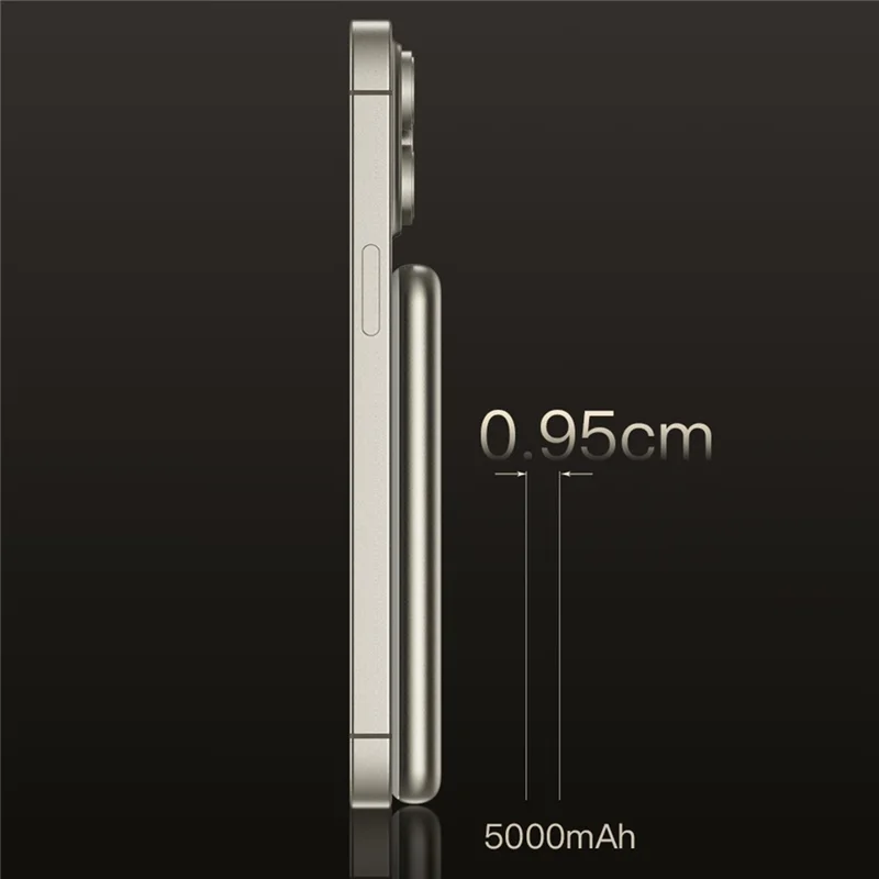 TOTU PB-0501 5000mAh Banco de Energía con Carga Rápida Magnética, Cargador Inalámbrico Ultrafino - Natural