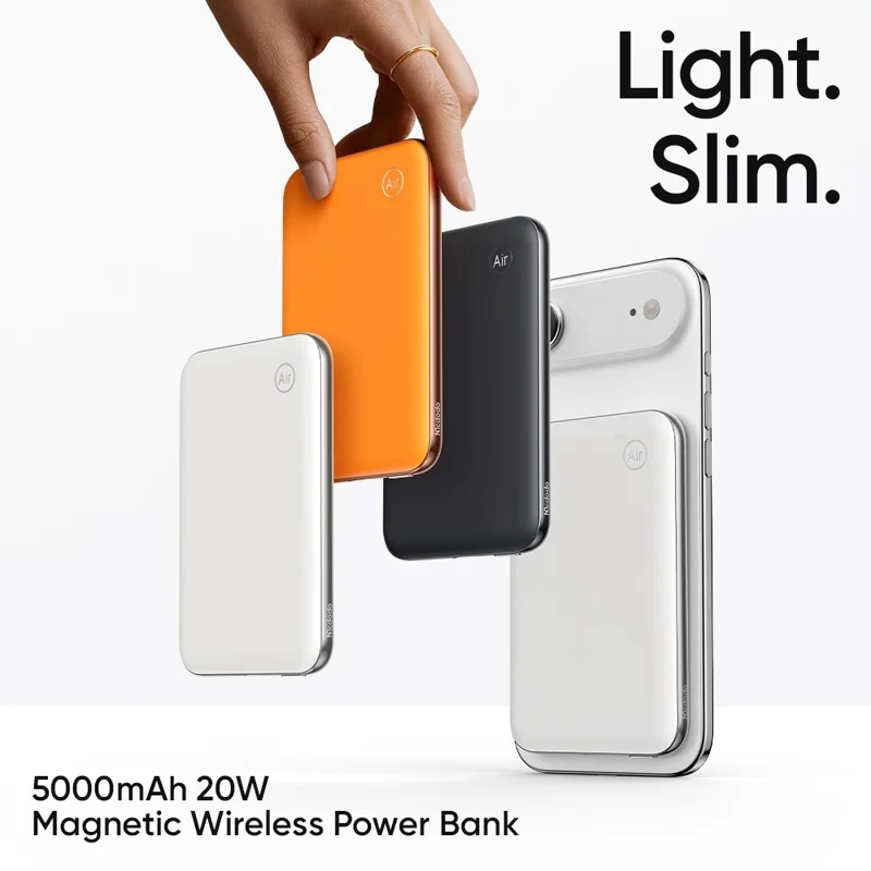 MCDODO MC-293 Meta Air 5000 мА·ч магнитное беспроводное портативное зарядное устройство, 20 Вт, USB-C, быстрая зарядка, белый цвет