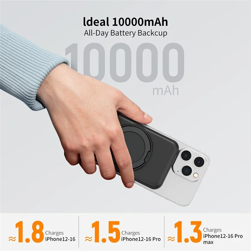 MC06 10000mAh Qi2 Wireless Power Bank with O-Ring Stand 15W Fast Charging Magnetic Cooling Portable Charger for iPhone