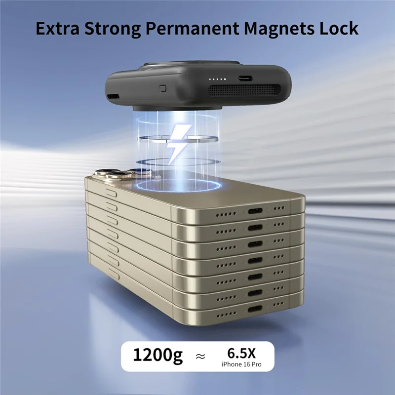 MC06 10000mAh Qi2 Wireless Power Bank with O-Ring Stand 15W Fast Charging Magnetic Cooling Portable Charger for iPhone