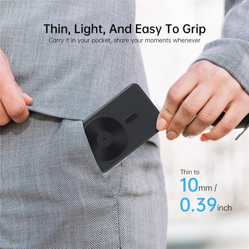 MP08 5000mAh Magnetic Power Bank Compatible with MagSafe 15W Portable Wireless Charger - Black