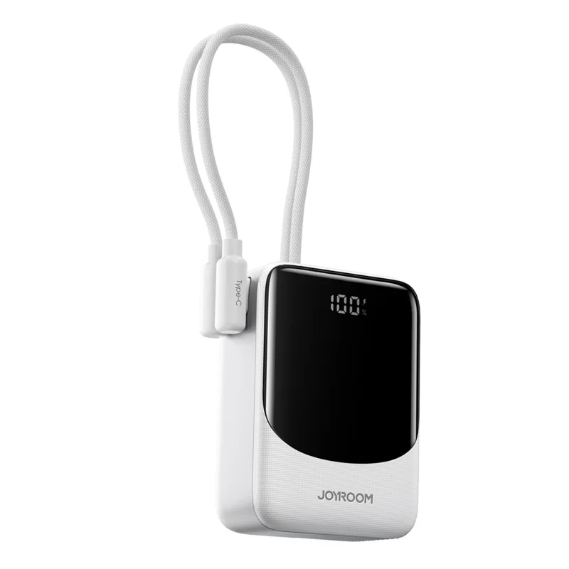 JOYROOM JR-PC1 Power Bank 10000mAh 22.5W Fast Charging with Built-in Dual Cables - White