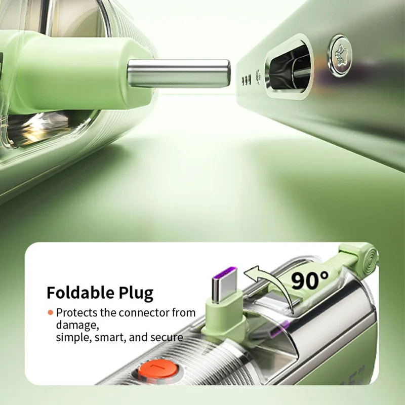 WEKOME WP-35 5000mAh Power Bank 22.5W Fast Charging Built-in Cable LED Display Portable Charger - Green