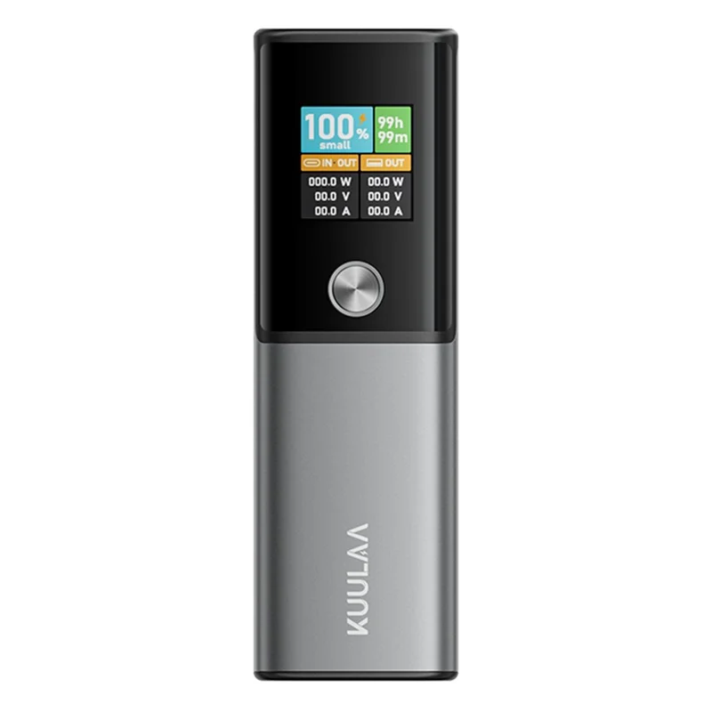 KUULAA KL-YD78 14000mAh Mini Power Bank 100W PD Fast Charging Smart TFT Display Portable Charger - Tarnish