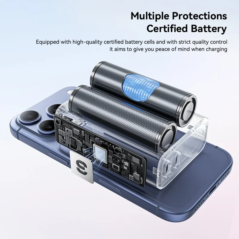 ESSAGER ES-D026 45W Smart Display 10000mAh Power Bank TFT-skærm med indbygget Type-C-kabel 45W hurtigopladning - Sort
