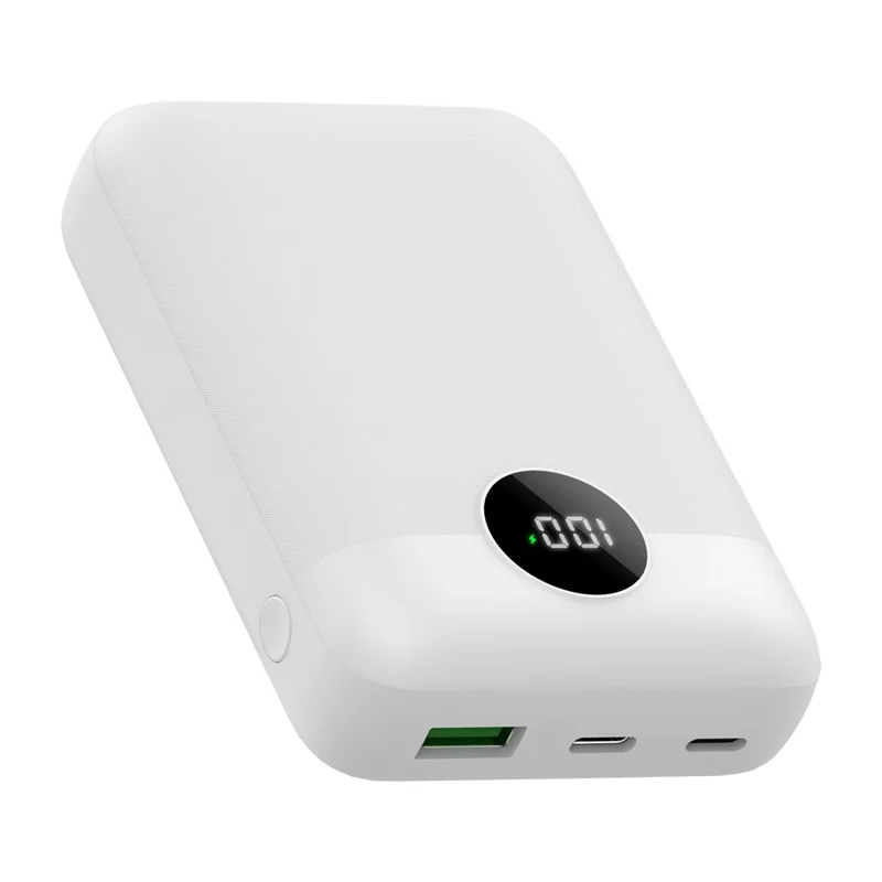 C1020 Digital Display Power Bank 10000mAh 22.5W Fast Charging Portable Charger - White