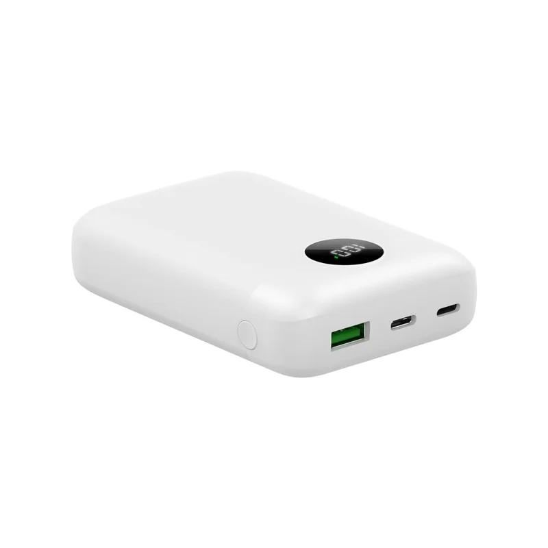 C1020 Digital Display Power Bank 10000mAh 22.5W Fast Charging Portable Charger - White