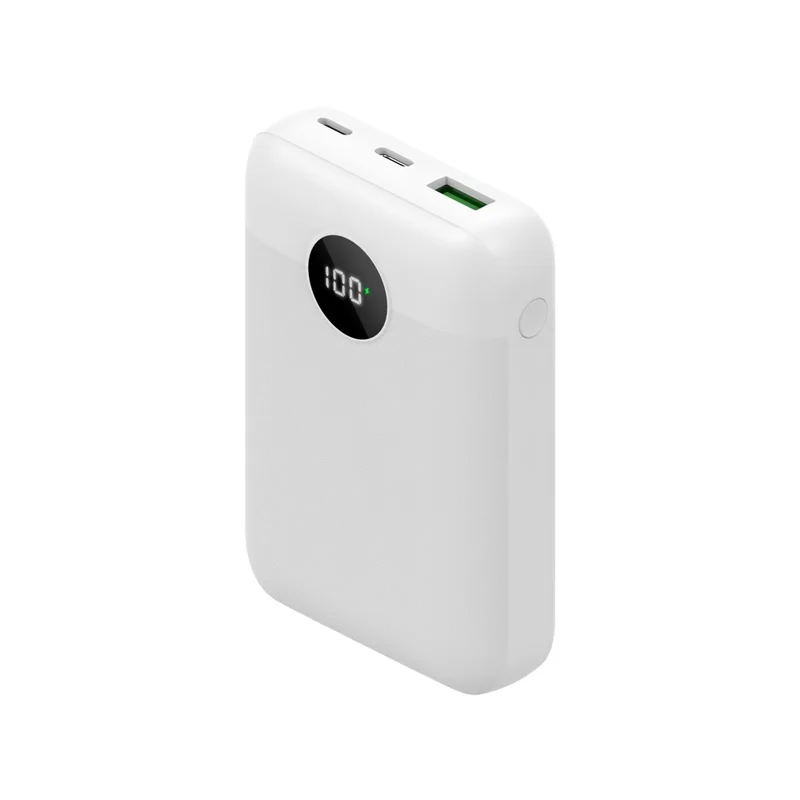C1020 Digital Display Power Bank 10000mAh 22.5W Fast Charging Portable Charger - White