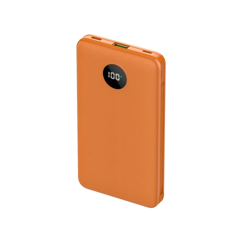 C1029 Power Bank 10000mAh 22,5 W Schnellladung mit integrierten Kabeln LED-Anzeige tragbares Ladegerät - Orange