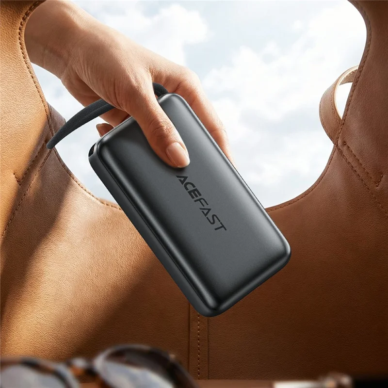 ACEFAST M34-20000 Power Bank 20000mAh PD 45W Fast Charging Battery Pack Portable Charger with Retractable Cable - Metal Grey