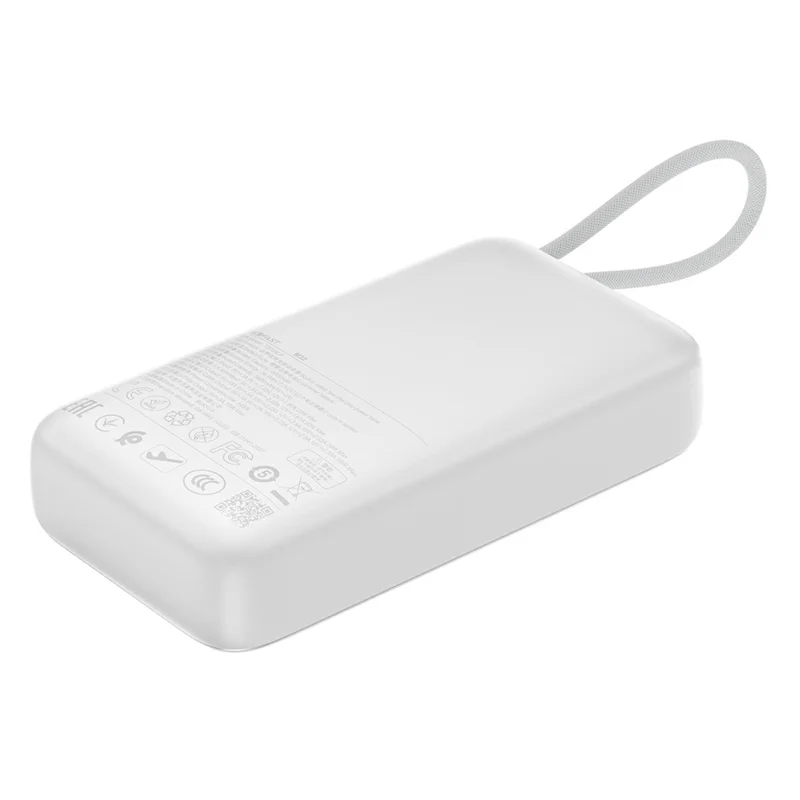 ACEFAST M32-10000 Power Bank 10000mAh PD 35W Fast Charging Portable Charger with Built-in Retractable USB-C Cable - Silver