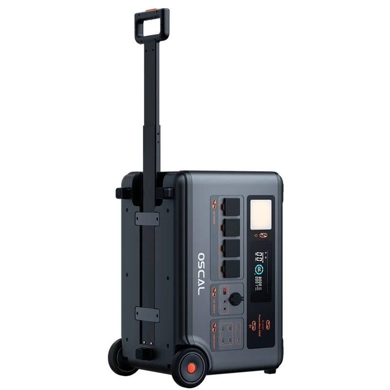 OSCAL PowerMax 6000 Portable Power Station 3600Wh LiFePO4 Battery 14 Outlets 6000W Pure Sine Wave Inverter for Home Backup, EU Plug