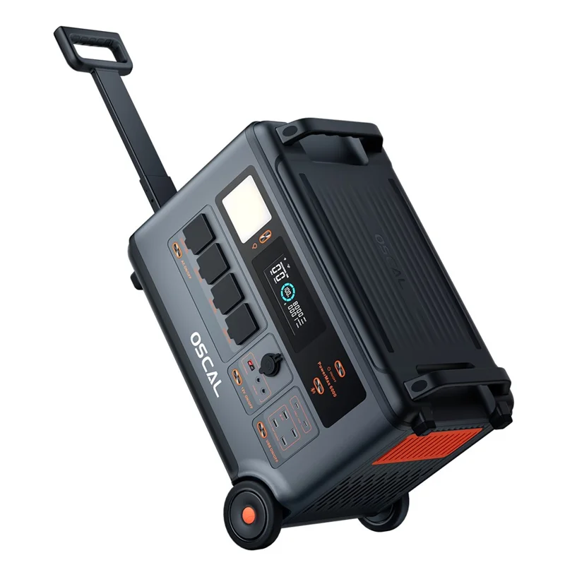 OSCAL PowerMax 6000 Portable Power Station 3600Wh LiFePO4 Battery 14 Outlets 6000W Pure Sine Wave Inverter for Home Backup, EU Plug