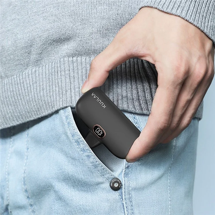 KUULAA KL-YD42-C2 18W 5000mAh Mini Power Bank Digital Display External Battery Charger, Double Type-C Ports - Purple