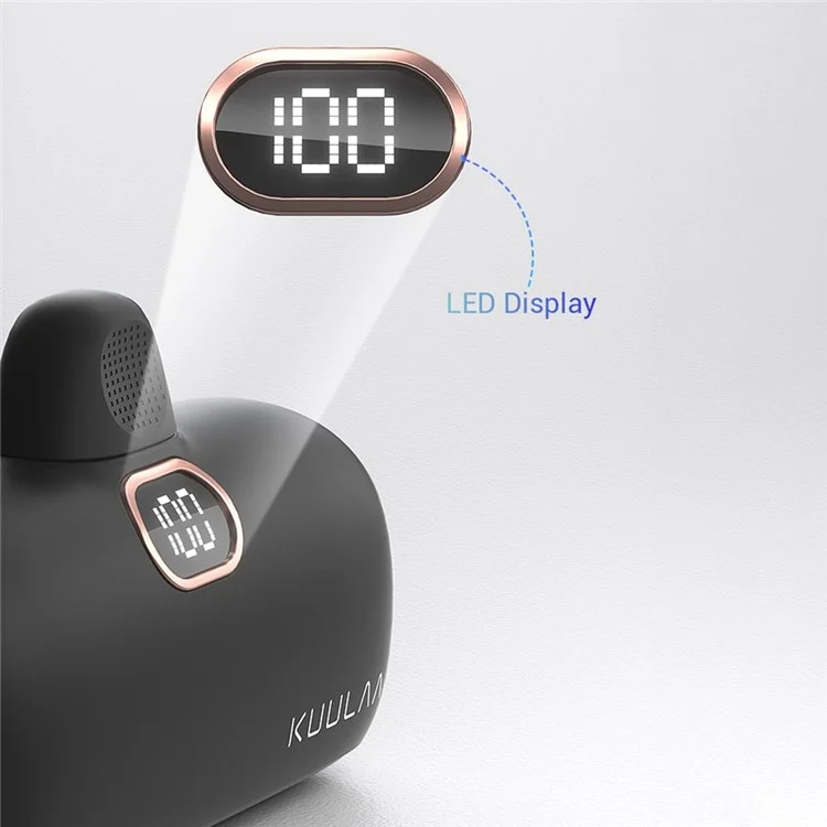 KUULAA KL-YD42-C2 18W 5000mAh Mini Power Bank Digital Display External Battery Charger, Double Type-C Ports - Purple