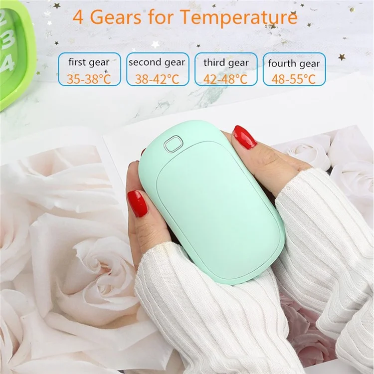 5200mAh Mini Hand Warmer Portable Power Bank External Battery Pack USB Rechargeable Hand Heater - Blue