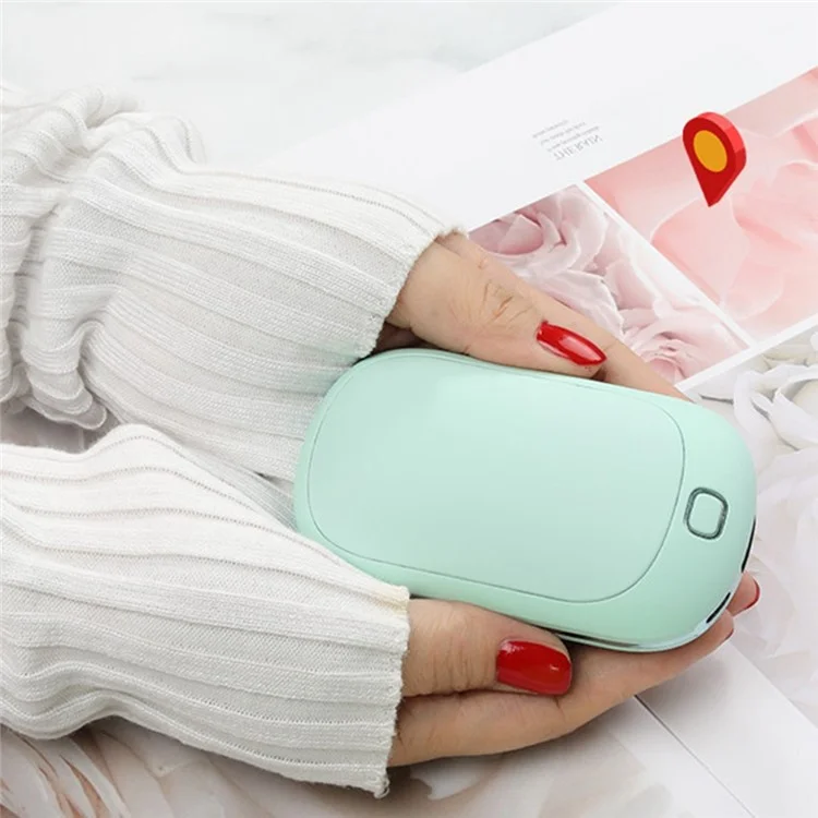 5200mAh Mini Hand Warmer Portable Power Bank External Battery Pack USB Rechargeable Hand Heater - Blue