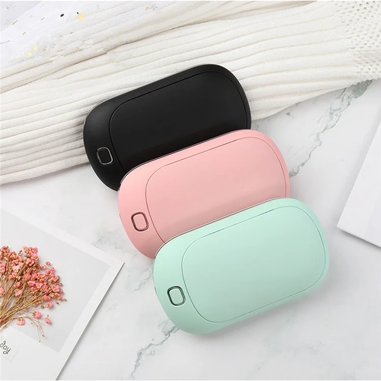 5200mAh Mini Hand Warmer Portable Power Bank External Battery Pack USB Rechargeable Hand Heater - Black