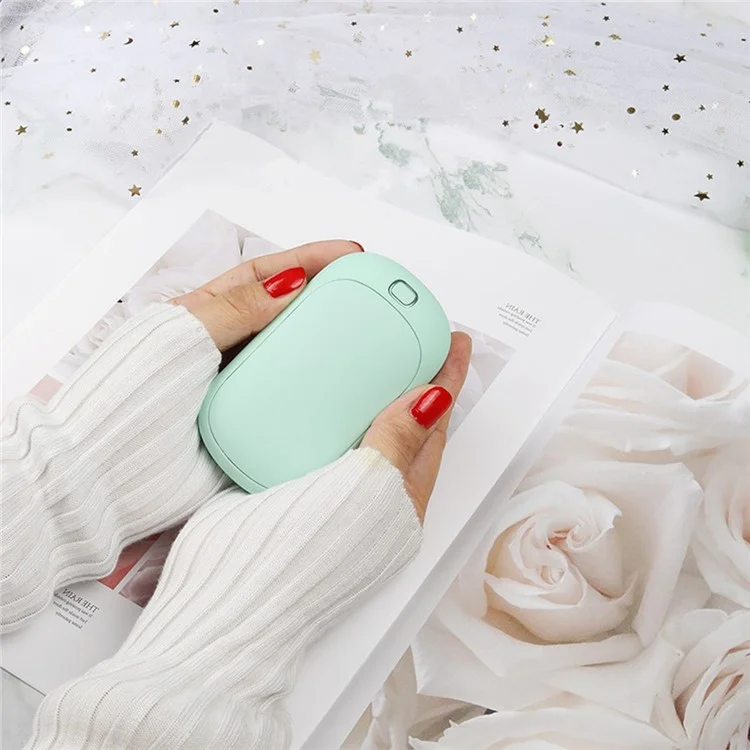 5200mAh Mini Hand Warmer Portable Power Bank External Battery Pack USB Rechargeable Hand Heater - Black