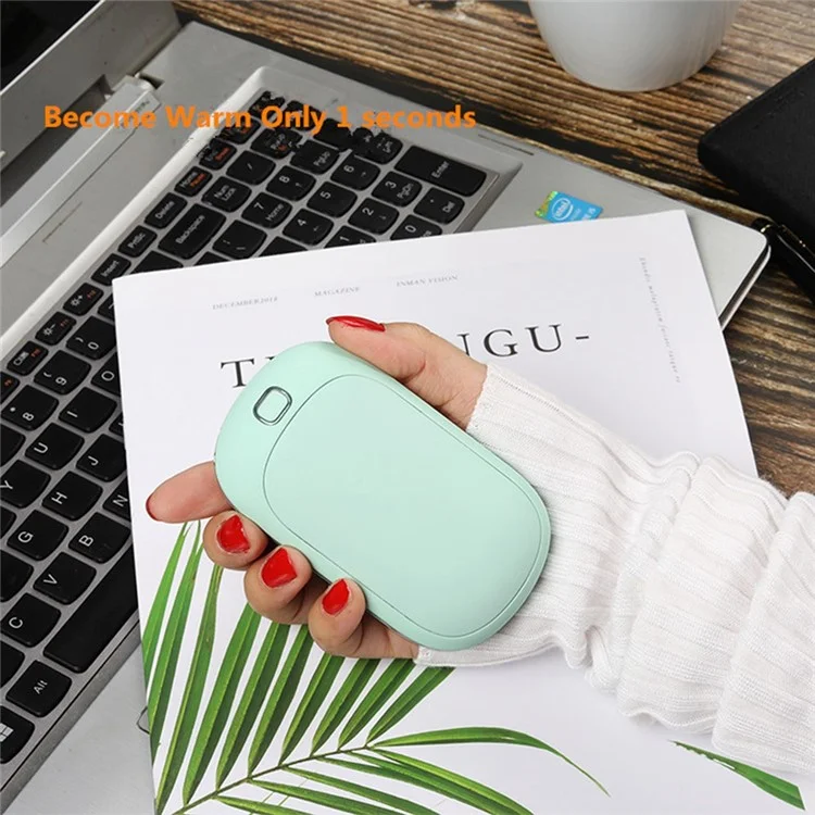 5200mAh Mini Hand Warmer Portable Power Bank External Battery Pack USB Rechargeable Hand Heater - Black