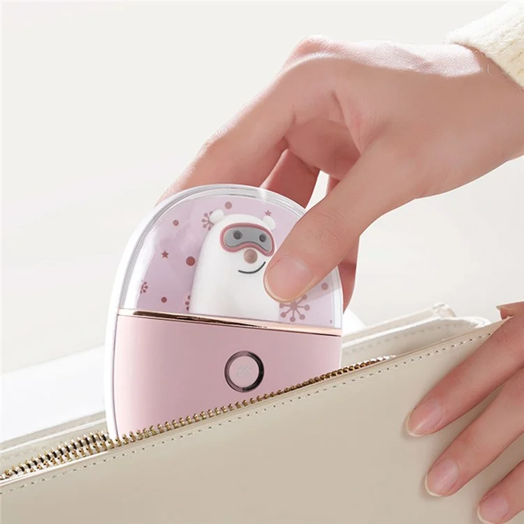 XYD-NS20 2 in 1 Cartoon Electric Hand Warmer 5000mAh Power Bank Winter Portable Hand Heater with Night Light - White