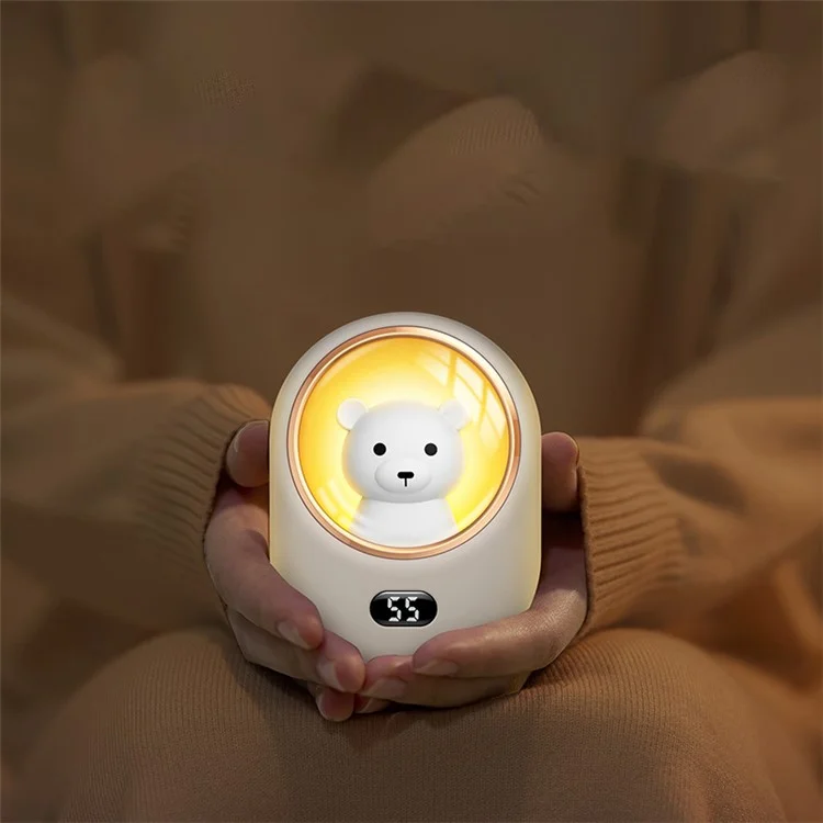 K16 Space Capsule Hand Warmer Cute Mini Heater Power Bank 2-in-1 Portable Charger Hand Warmer for Winter - White