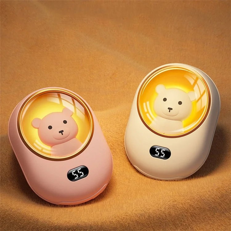 K16 Space Capsule Hand Warmer Cute Mini Heater Power Bank 2-in-1 Portable Charger Hand Warmer for Winter - White