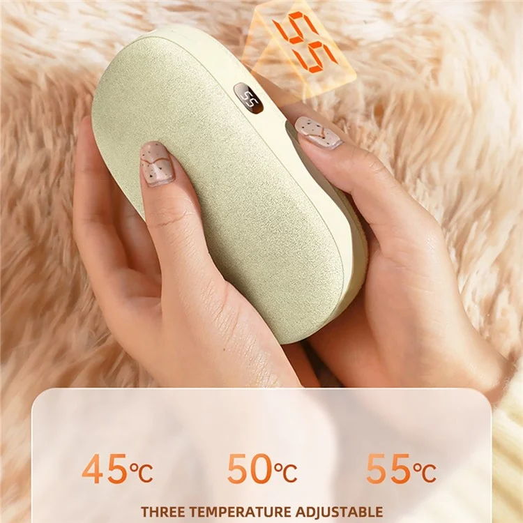 B8 2 in 1 Winter Fast Heating Hand Heater Digital Display 3 Levels Velvet Electric Hand Warmer 10000mAh Power Bank - Aprikose