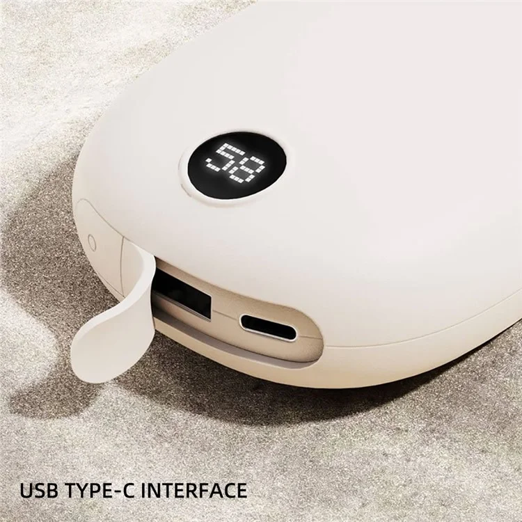 H2 2 in 1 Winter Portable Hand Heater Digital Display 3 Levels Electric Hand Warmer 10000mAh Power Bank - Beige