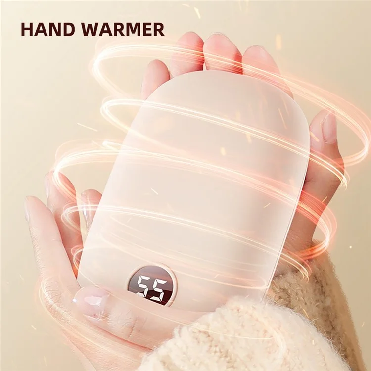 H2 2 in 1 Winter Portable Hand Heater Digital Display 3 Levels Electric Hand Warmer 10000mAh Power Bank - Orange