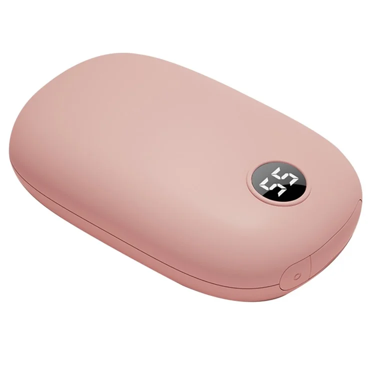 H2 2 en 1 Calentador de Manos Eléctrico con Pantalla Digital 6000mAh Power Bank Portátil de Invierno - Rosa