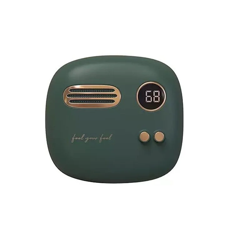 XIAOMIYOUPIN MAOXIN T-40 Digital Display 5000mAh Double-Sided Heating Hand Warmer Power Bank Portable Phone Charger for Winter Home Office - Green