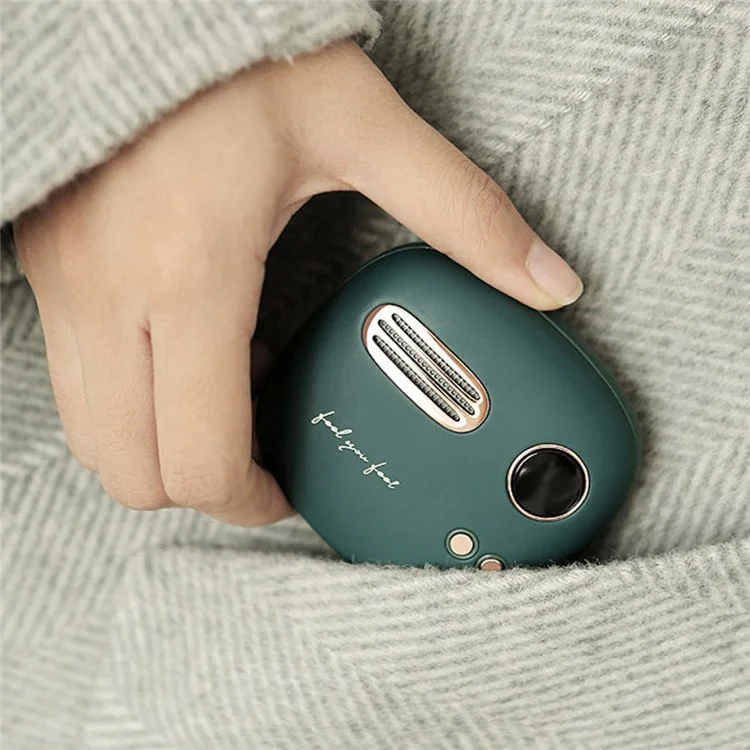 XIAOMIYOUPIN MAOXIN T-40 Digital Display 5000mAh Double-Sided Heating Hand Warmer Power Bank Portable Phone Charger for Winter Home Office - Green