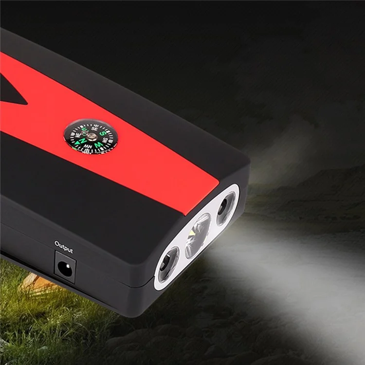 SAGORUSH K08 Car Emergency Starter Power Outdoor 12000mah Power Bank Tragbares Telefonladegerät Mit Kompass, LED Light