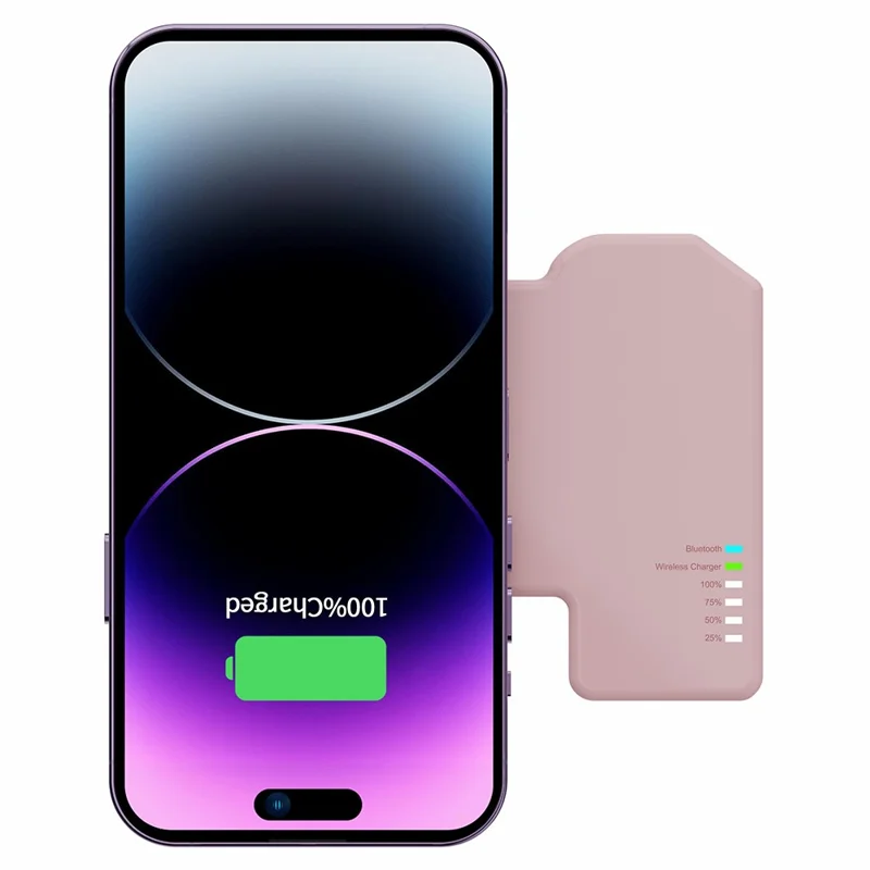 H22 Magnetic Power Bank Wireless Portable Charger 5000mAh External Battery Pack Support Bluetooth-compatible Shutter Photography Studio Selfie - Purple