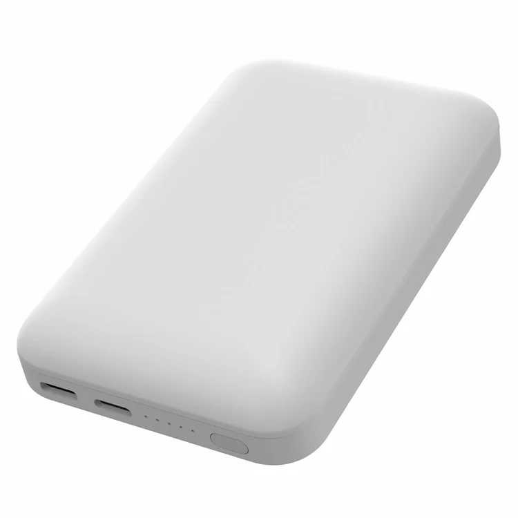 Q51 5000mAh Power Bank 15W Magnetic Wireless+Type-C Wired Charging Phone Tablet Charger External Battery Pack - White