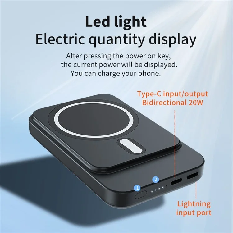 Q101 10000mAh Banque D'alimentation 15W Chargeur Sans Fil Magnétique Pack de Batterie Externe Pour Iphone Samsung Huawei et Plus - Blanche