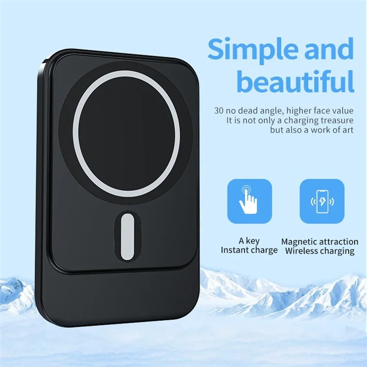 Q101 10000mAh Banque D'alimentation 15W Chargeur Sans Fil Magnétique Pack de Batterie Externe Pour Iphone Samsung Huawei et Plus - Blanche