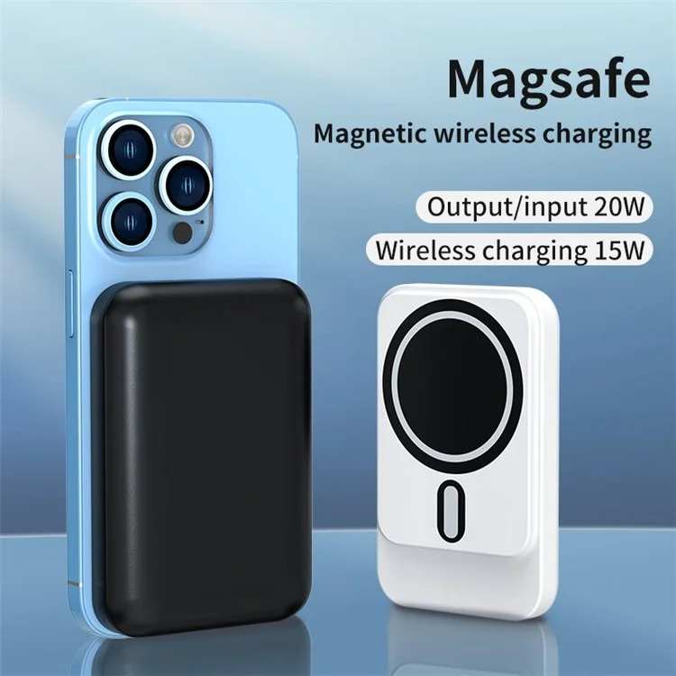 Q101 10000mAh Banque D'alimentation 15W Chargeur Sans Fil Magnétique Pack de Batterie Externe Pour Iphone Samsung Huawei et Plus - Blanche
