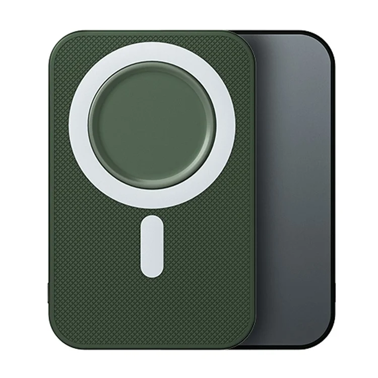 W10 10000mAh Magnetic Power Bank 15W Cargo Rápido de Carga Rápida PD 22.5W Paqueta Externa Portable - Verde